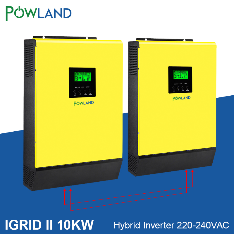 POWLAND 10KW Hybrid Solar Inverter 48V 220V 80A MPPT Solar Charger 80A Charger
