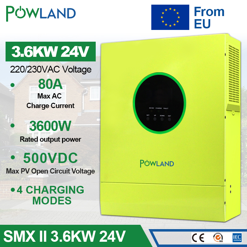 3.6KW/3600w Solar Inverter mutil-function MPPT Pure Sine Wave 500VDC 80A Solar Charge Controller 24V 220V 50Hz/60Hz Off Grid Inverter With Wifi Module