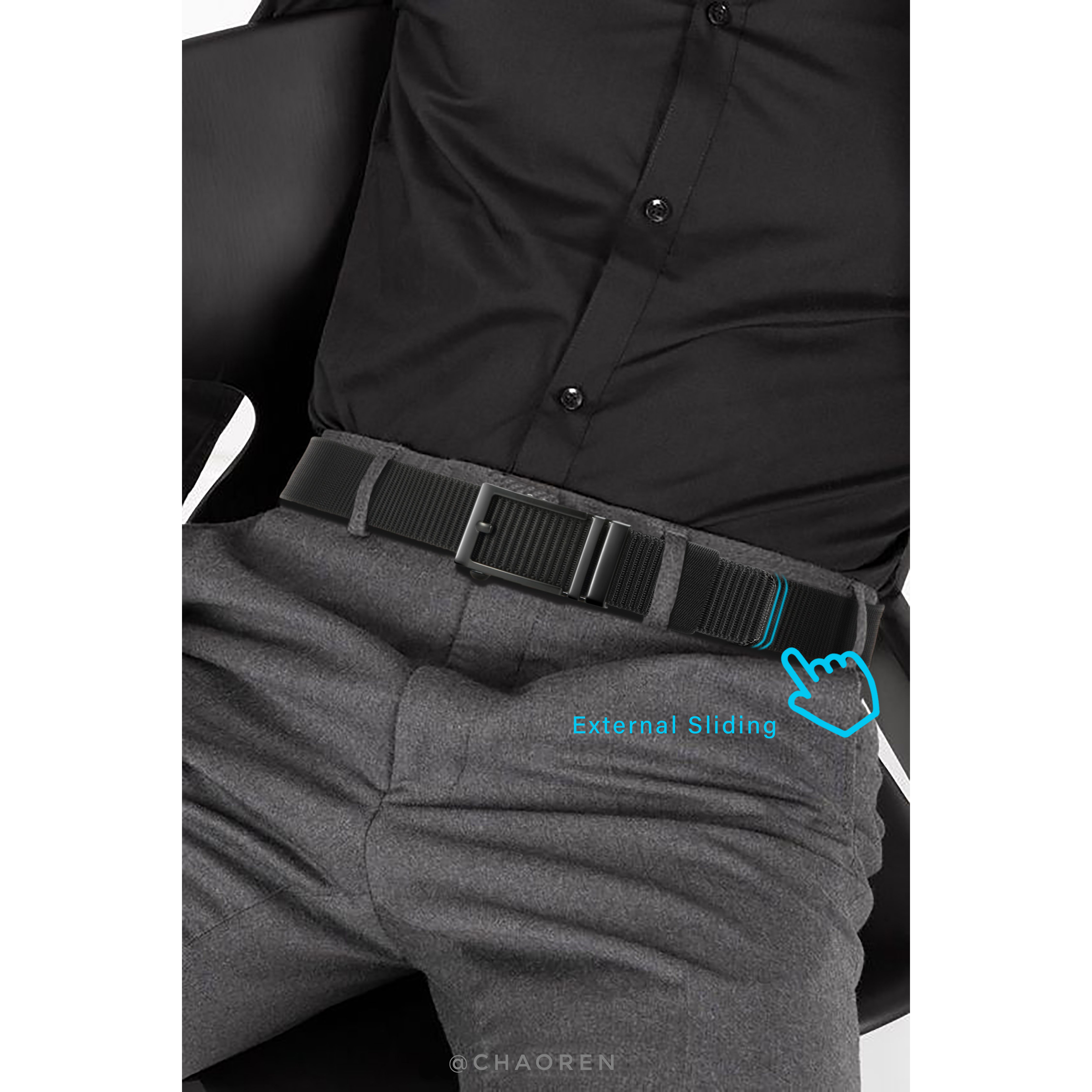 Chaoren Golf Belt 2 Pack Nylon Ratchet Belt, Mens Belts Casual for Outdoor Sport Fully Adjustable Trim to Exact Fit