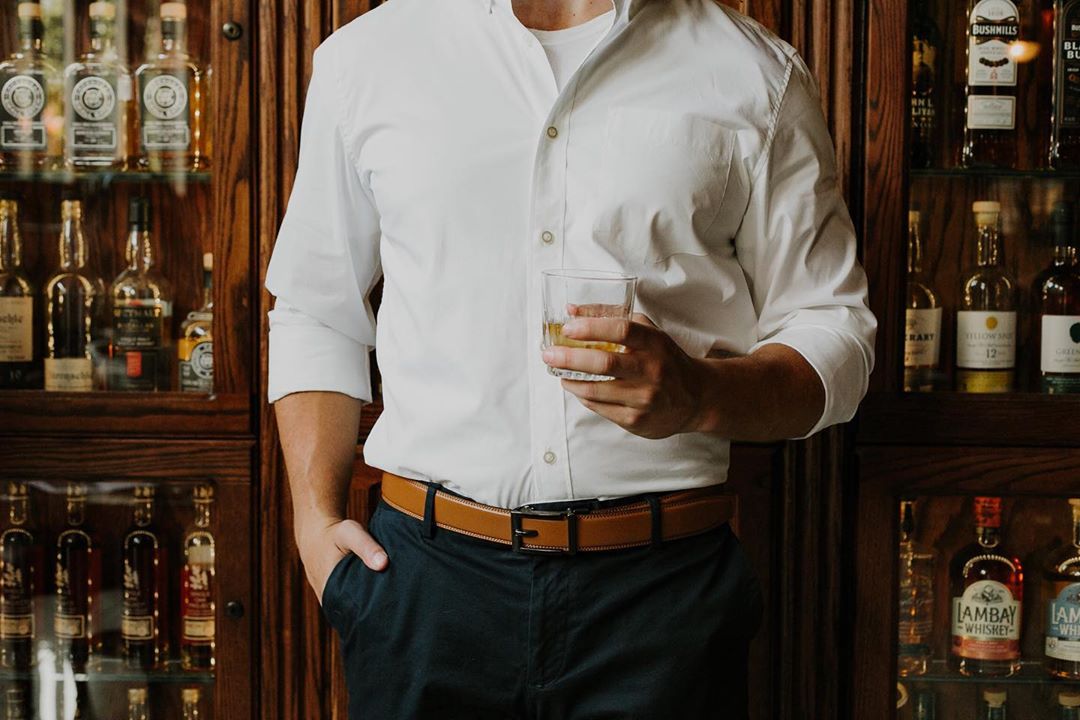 Chaoren Click Ratchet Belt Dress with Sliding Buckle 1 3/8" - Men's Belt Adjustable Trim to Exact Fit