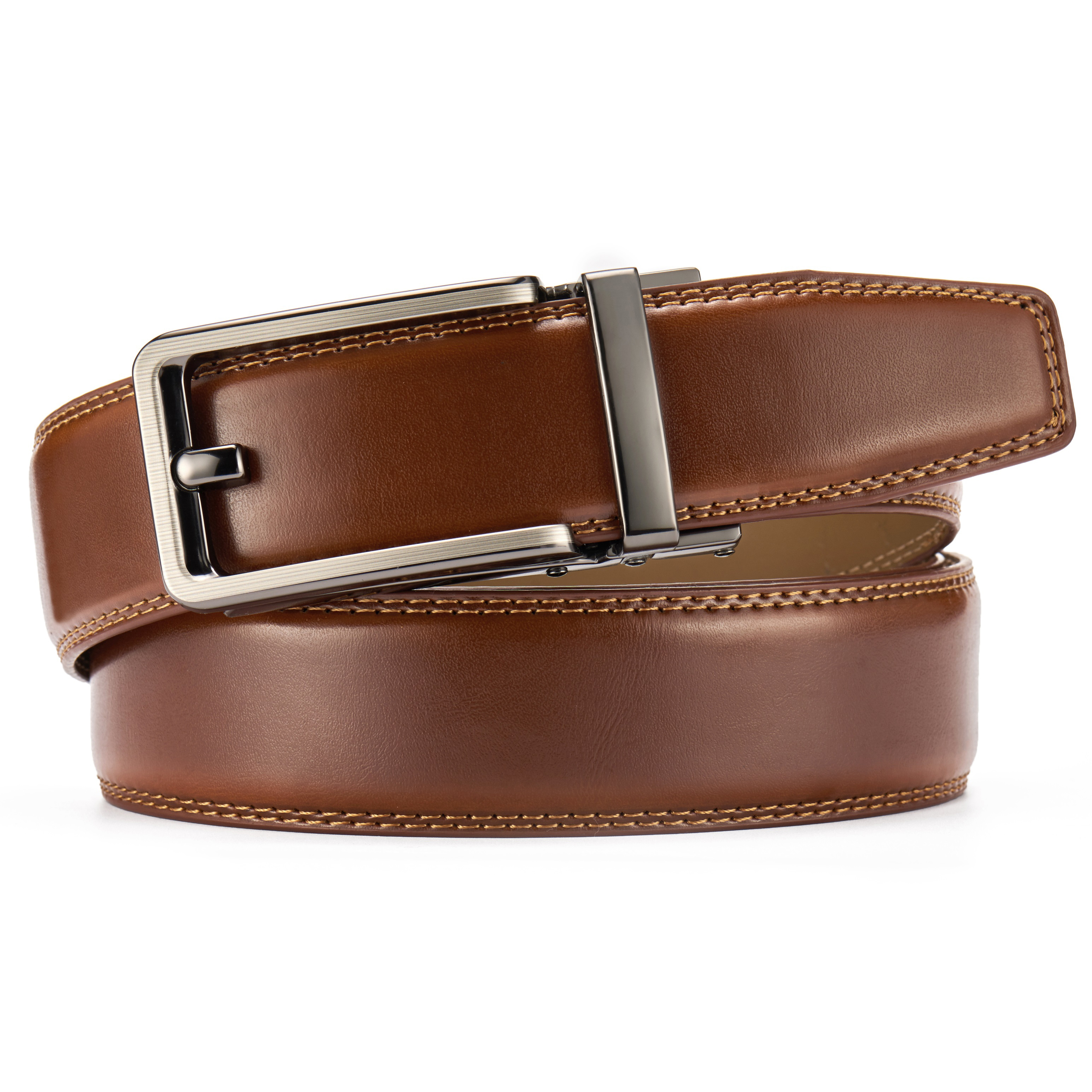 Chaoren Click Ratchet Belt Dress with Sliding Buckle 1 3/8" - Men's Belt Adjustable Trim to Exact Fit