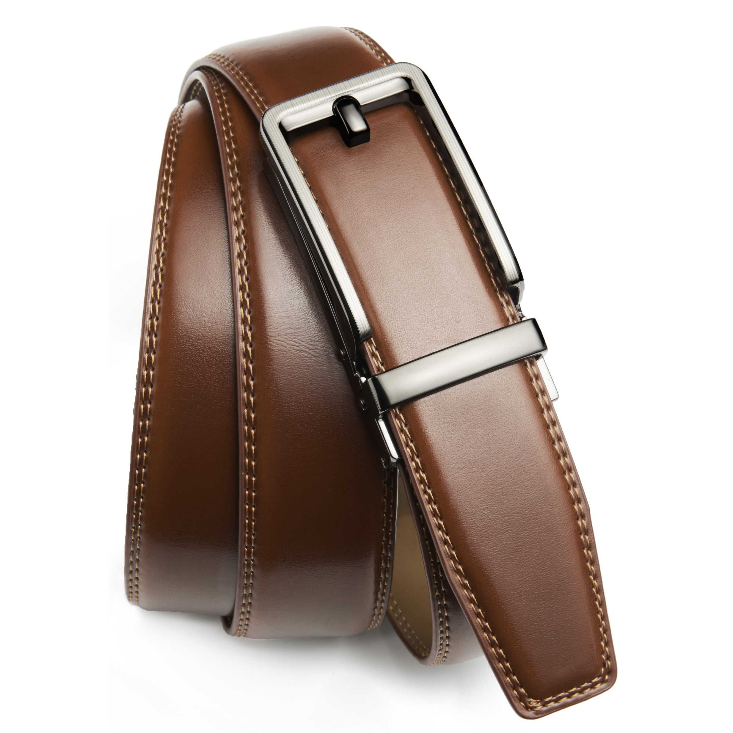 Chaoren Click Ratchet Belt Dress with Sliding Buckle 1 3/8" - Men's Belt Adjustable Trim to Exact Fit