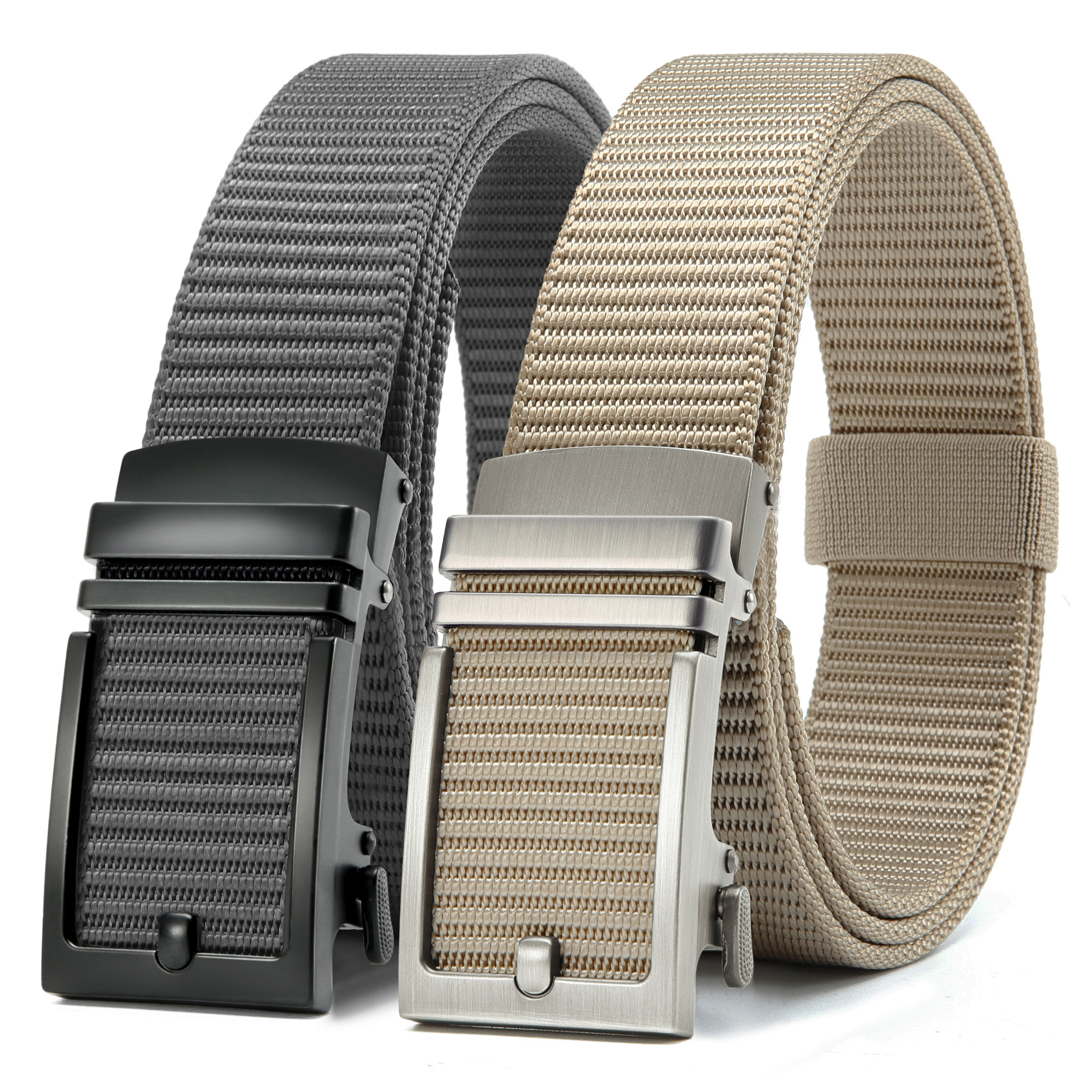 Chaoren Golf Belt 2 Pack Nylon Ratchet Belt, Fully Adjustable Trim to Exact Fit