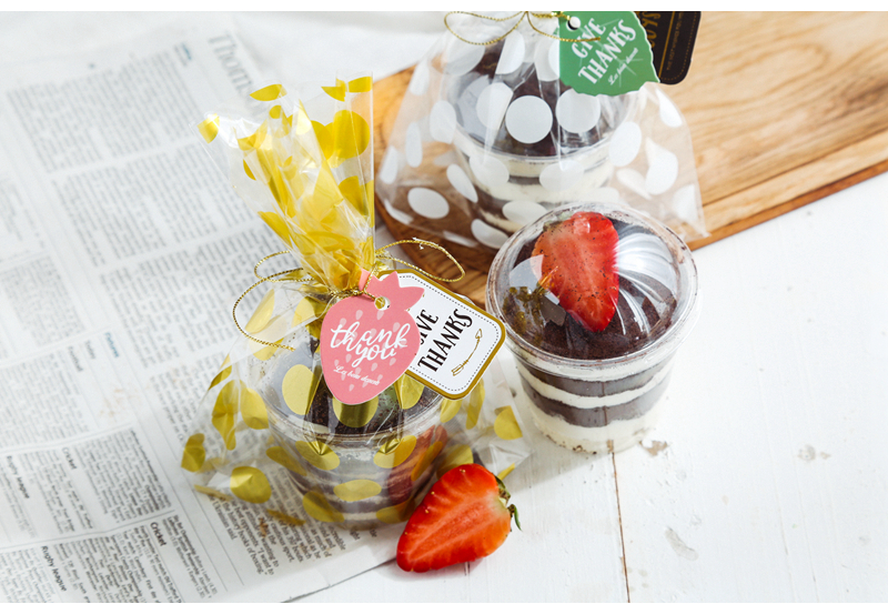 25PCS plastic transparent cellophane dot gift bag candy biscuit snack baking packaging DIY wedding birthday party decoration-KASMOIRE