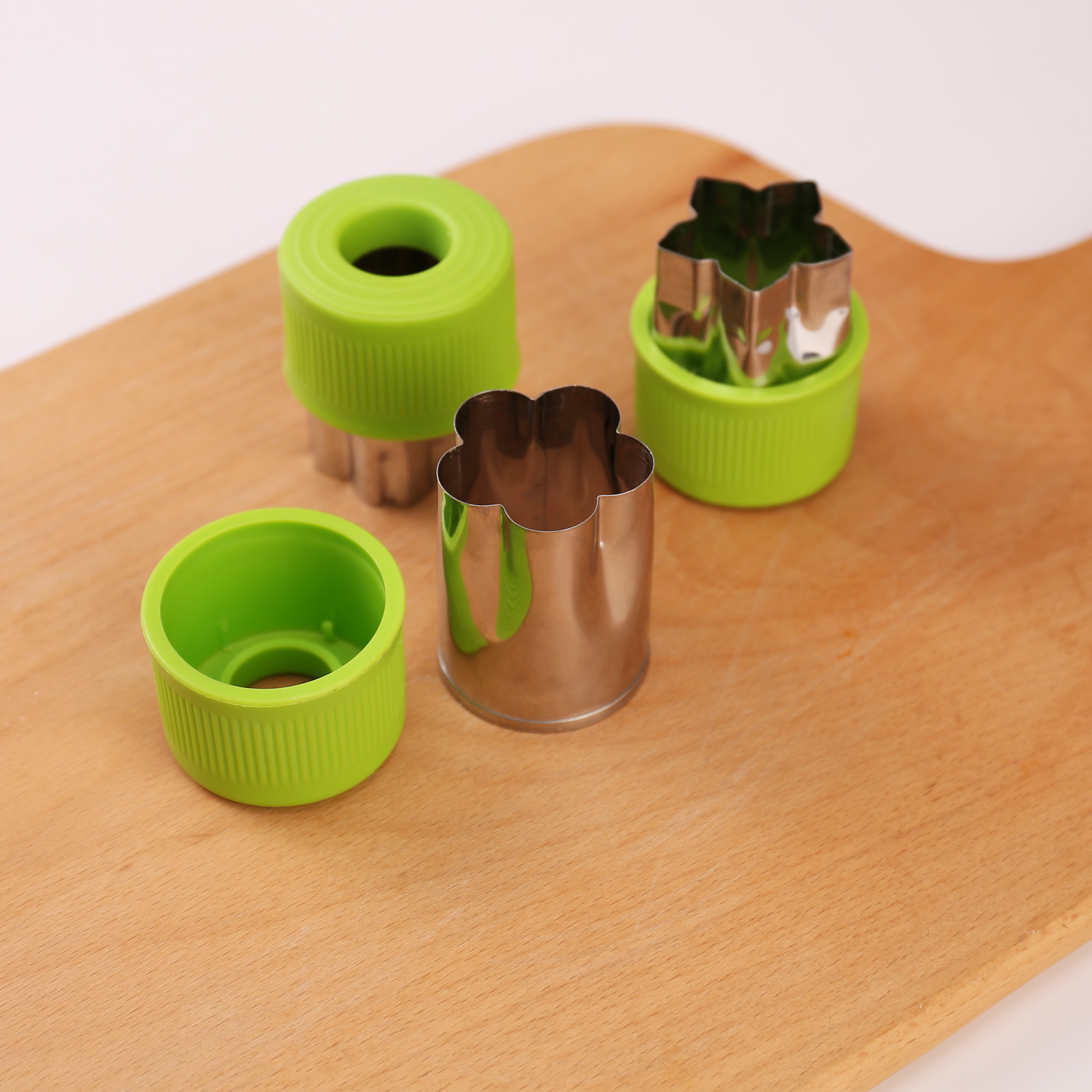 Kasmoire Vegetable Cutter Shapes Set,Green Mini Pie Cookie Cutters Set Fruit Pastry Stamps Mold,for Decorative Kids Baking and Food Supplement Tools -36 Pcs-KASMOIRE