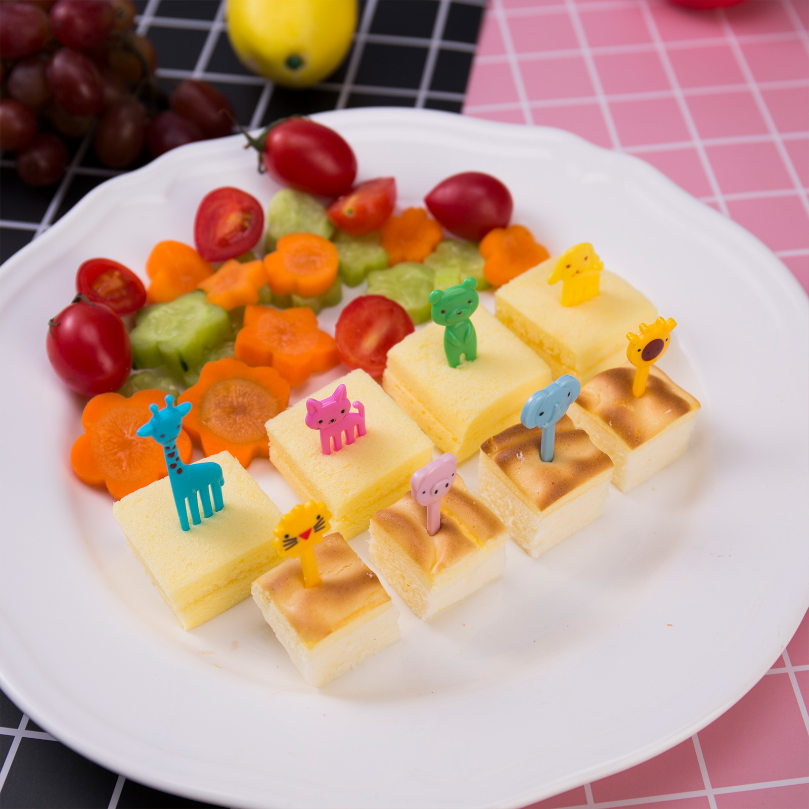 Kasmoire Vegetable Cutter Shapes Set,Green Mini Pie Cookie Cutters Set Fruit Pastry Stamps Mold,for Decorative Kids Baking and Food Supplement Tools -36 Pcs-KASMOIRE