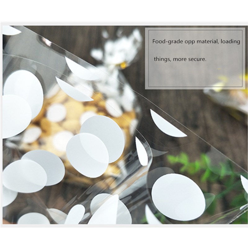 25PCS plastic transparent cellophane dot gift bag candy biscuit snack baking packaging DIY wedding birthday party decoration-KASMOIRE