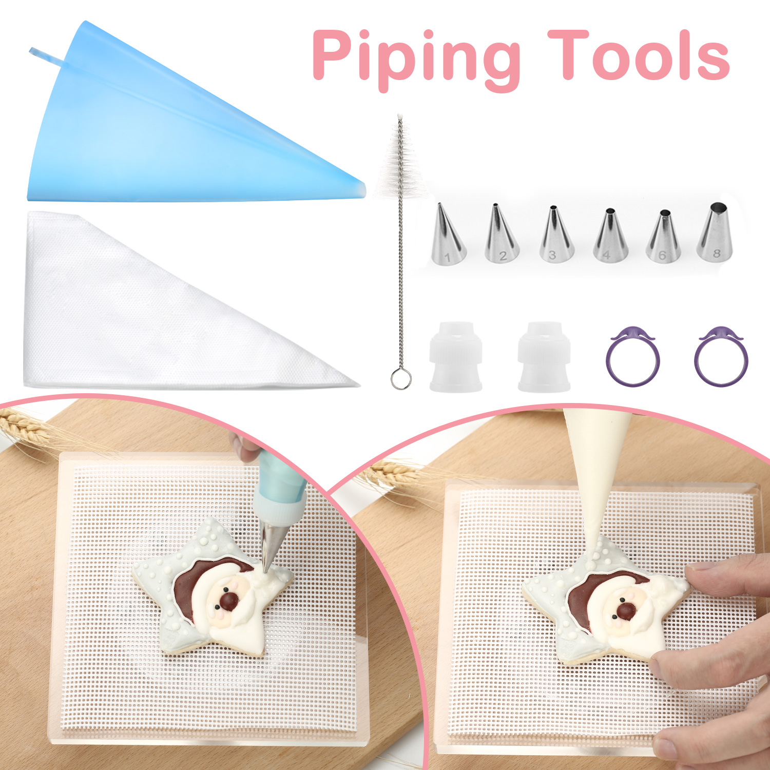 Kasmoire 188pcs Sugar Cookie Decorating Kit for Christmas Halloween Easter-KASMOIRE