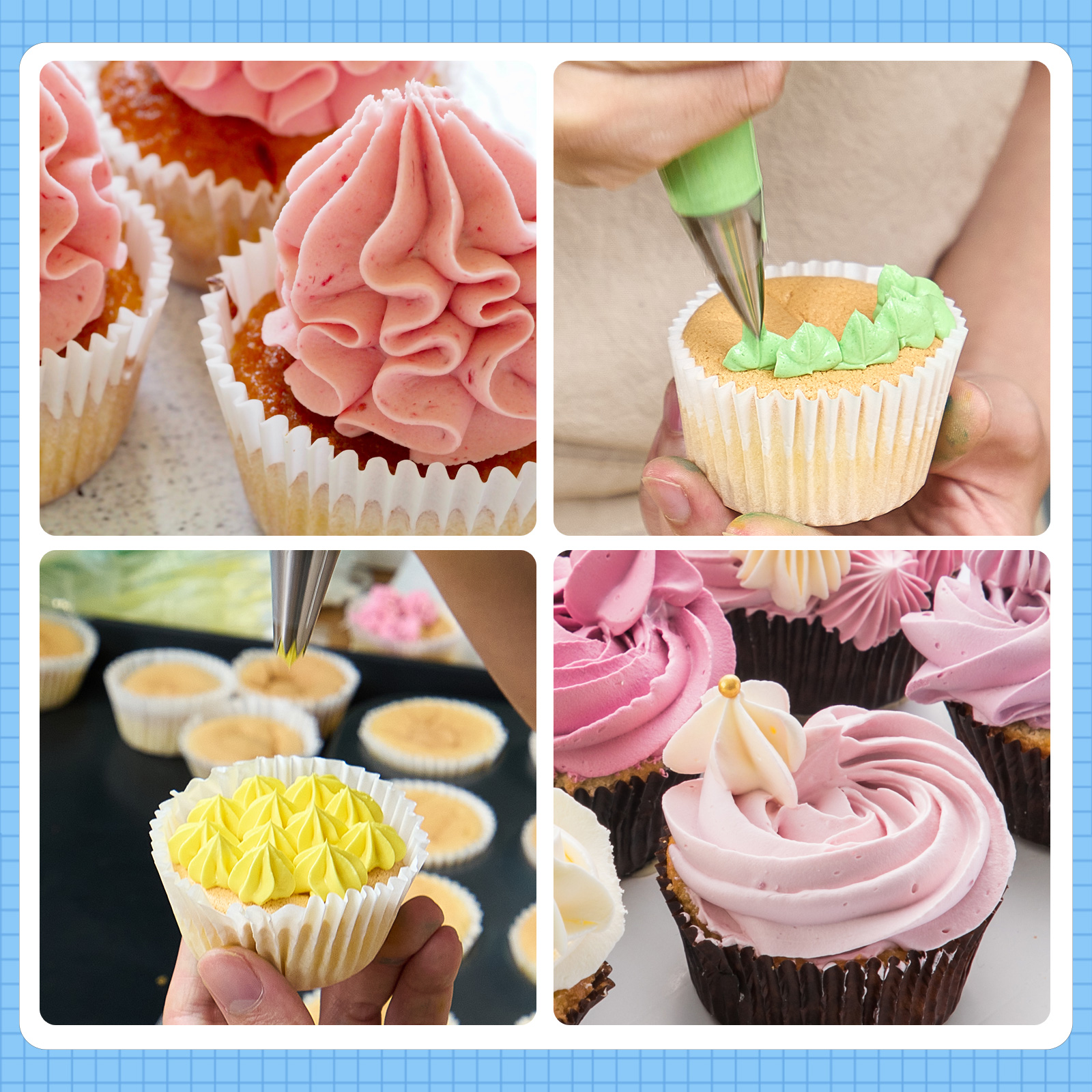 Cake Decorating Piping Tip and Bags Starter Set 10Piece