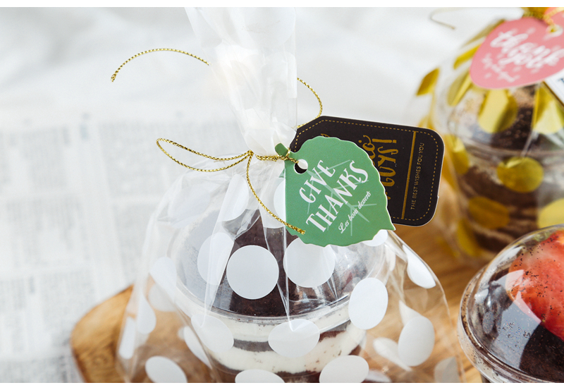 25PCS plastic transparent cellophane dot gift bag candy biscuit snack baking packaging DIY wedding birthday party decoration-KASMOIRE