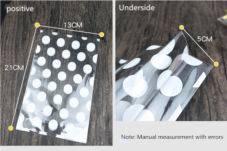 25PCS plastic transparent cellophane dot gift bag candy biscuit snack baking packaging DIY wedding birthday party decoration-KASMOIRE