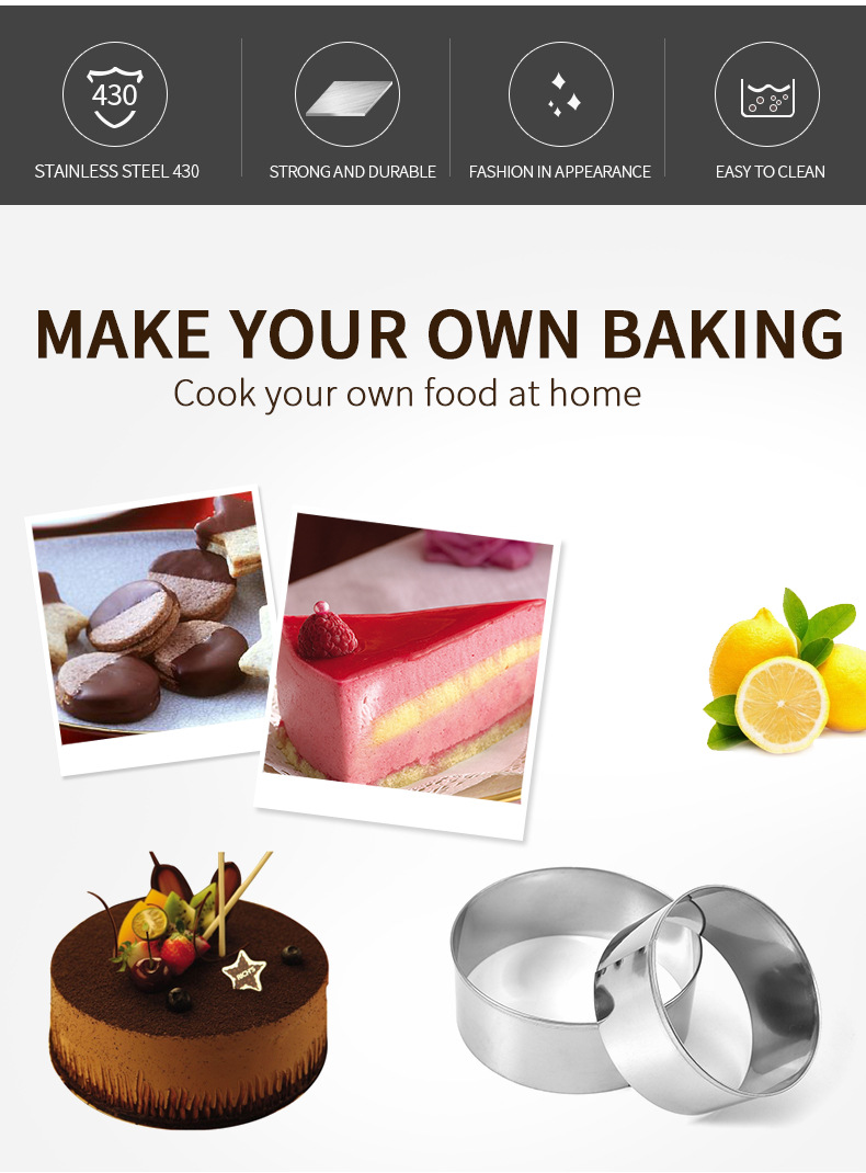 1/2/3pcs Tiered Round Cake Mold Set Aluminum Alloy Cake Pan Set Non Stick Baking Pans 4/6/8 inch Cakes Mould Removable Bottom-KASMOIRE