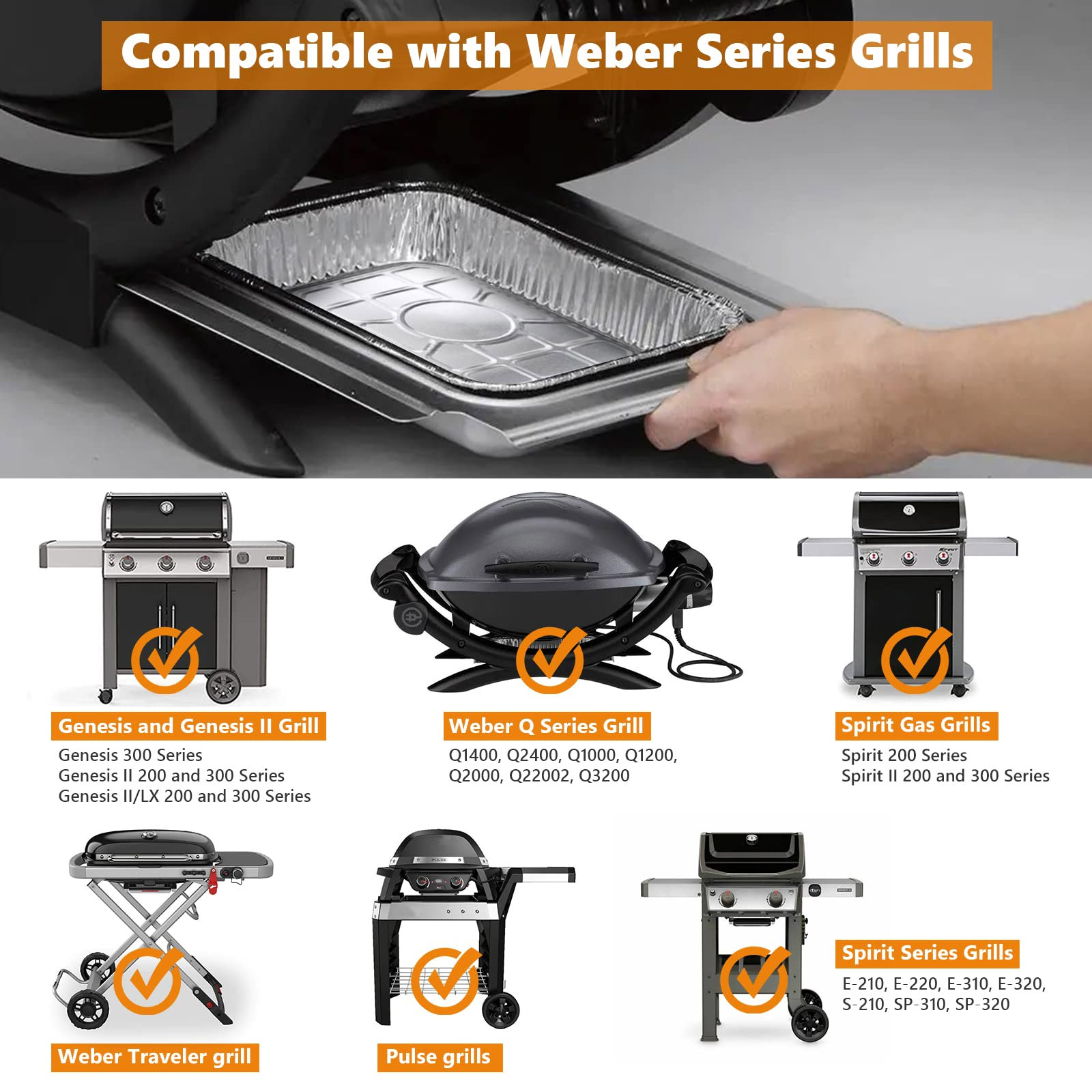 Accessories 20 Pack 6415 Grease Drip Pan Liners For Weber Spirit