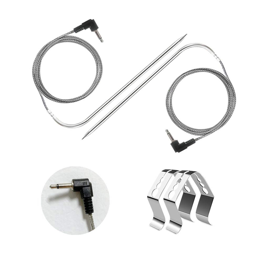 Yaoawe 2-Pack Replacement Part for Masterbuilt Meat Probe with Grill Clips, 9004190170 Temperature Probe Accessories Compatible with Masterbuilt