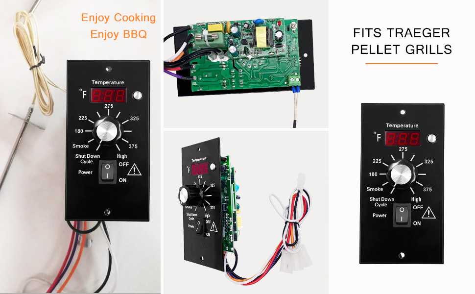 Traeger Pro Series 34 TFB88PUB Pellet Grill Digital Pro Thermostat Temperature Controller Upgrade Kit, BAC365