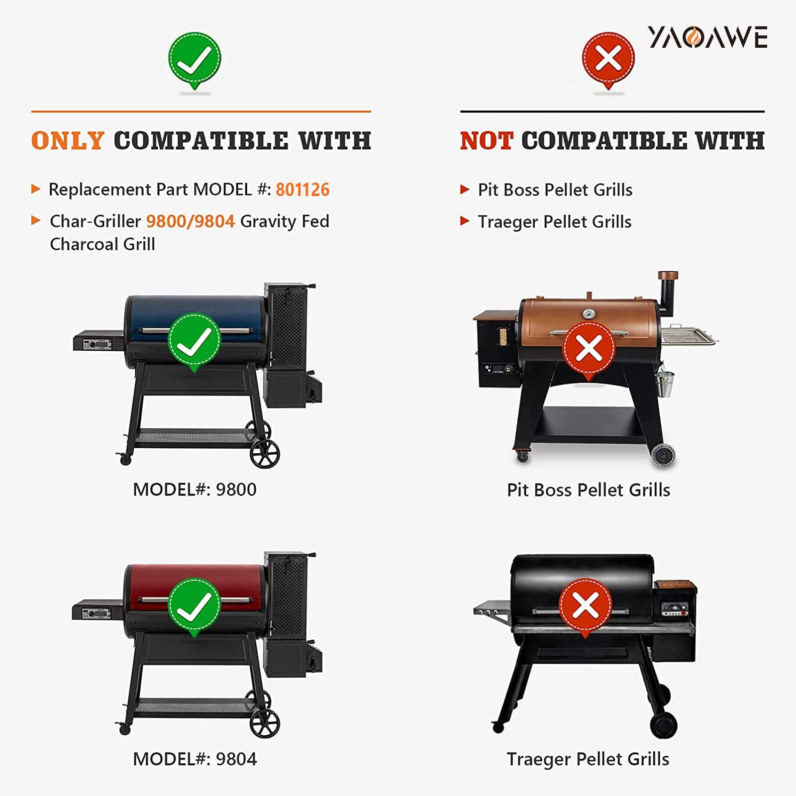 Heat Sensor for Char-Griller Gravity Fed 980 Charcoal Grill-YAOAWE