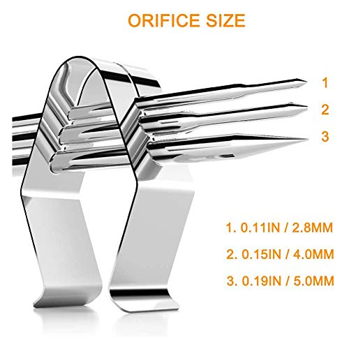 YAOAWE Stainless Steel Grill Clips,Meat Thermometer Probe Clip Holder Ambient Temperature Readings BBQ Smoker Oven Grill Clip,Grill Meat Holder Cable for Maverick