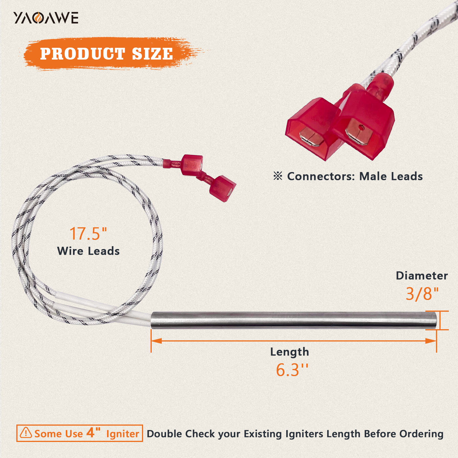 Igniter Replacement for US Stove, Ashley/King, Vogelzang Pellet Stove-YAOAWE