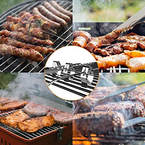 YAOAWE Stainless Steel Grill Clips,Meat Thermometer Probe Clip Holder Ambient Temperature Readings BBQ Smoker Oven Grill Clip,Grill Meat Holder Cable for Maverick
