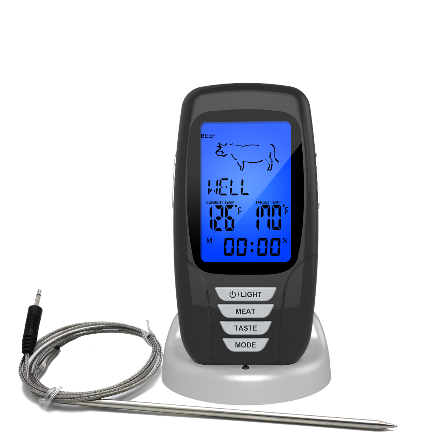 Wireless Meat Thermometer For Grilling,Stainless Steel Probe Thermometer-YAOAWE