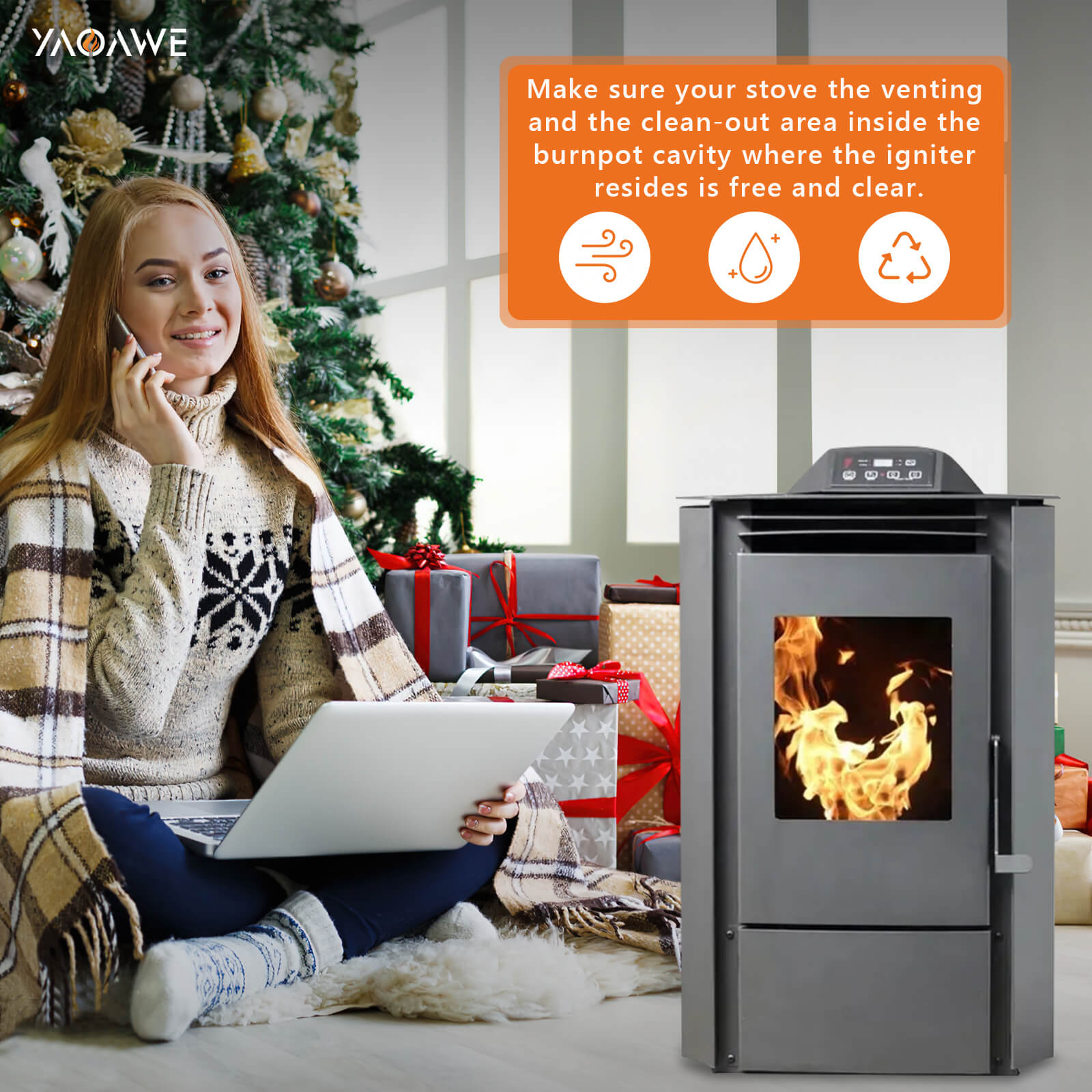 Igniter Replacement for US Stove, Ashley/King, Vogelzang Pellet Stove-YAOAWE