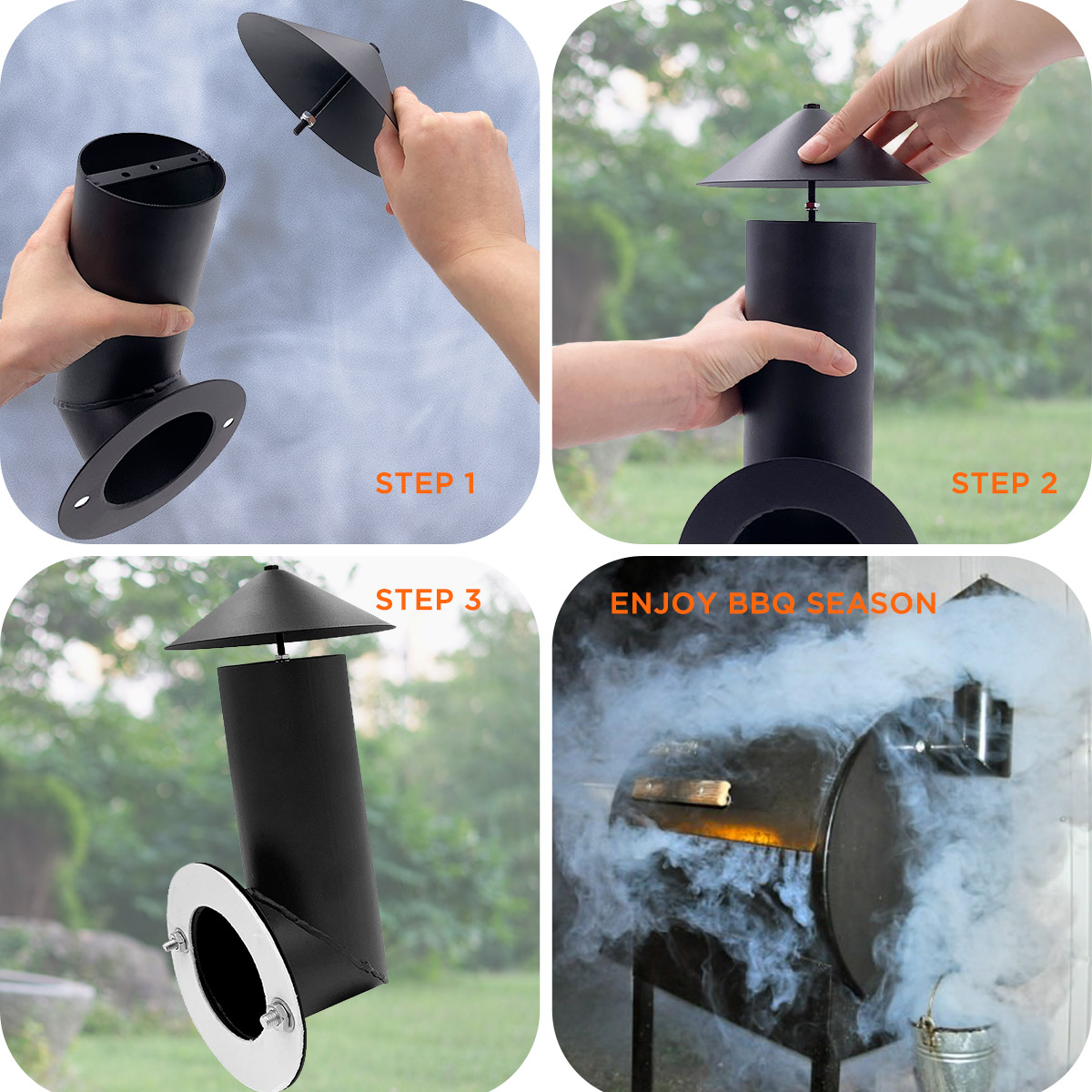 Smoke Stack and Chimney Cap Kit for Traeger Grill