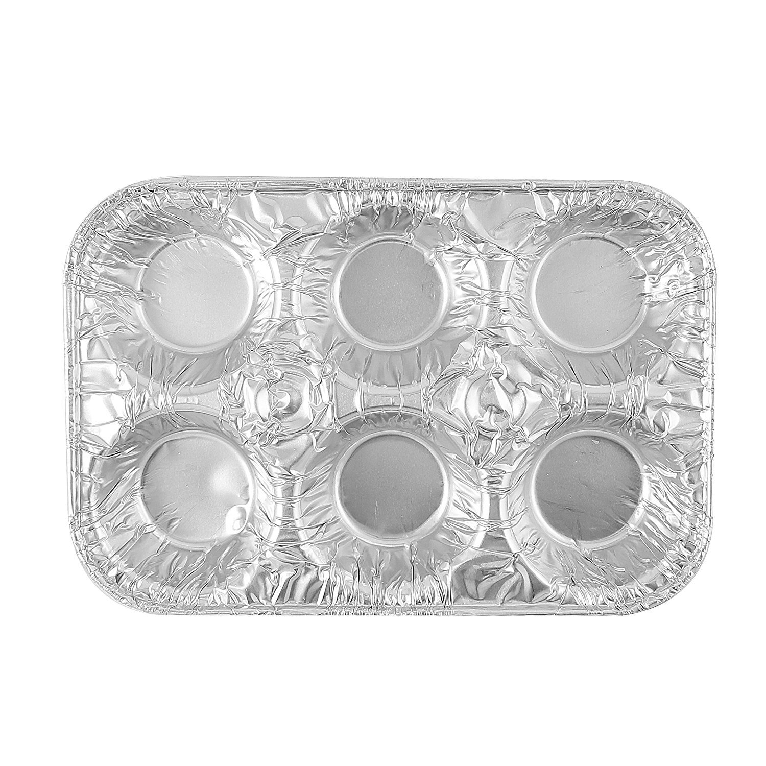 Disposable Aluminum Foil 6-Cup Muffin Tins, 12 Count - Standard Size Cupcake Tins 10" x 6.75" x 1.25"| Made from Recyclable Aluminum
