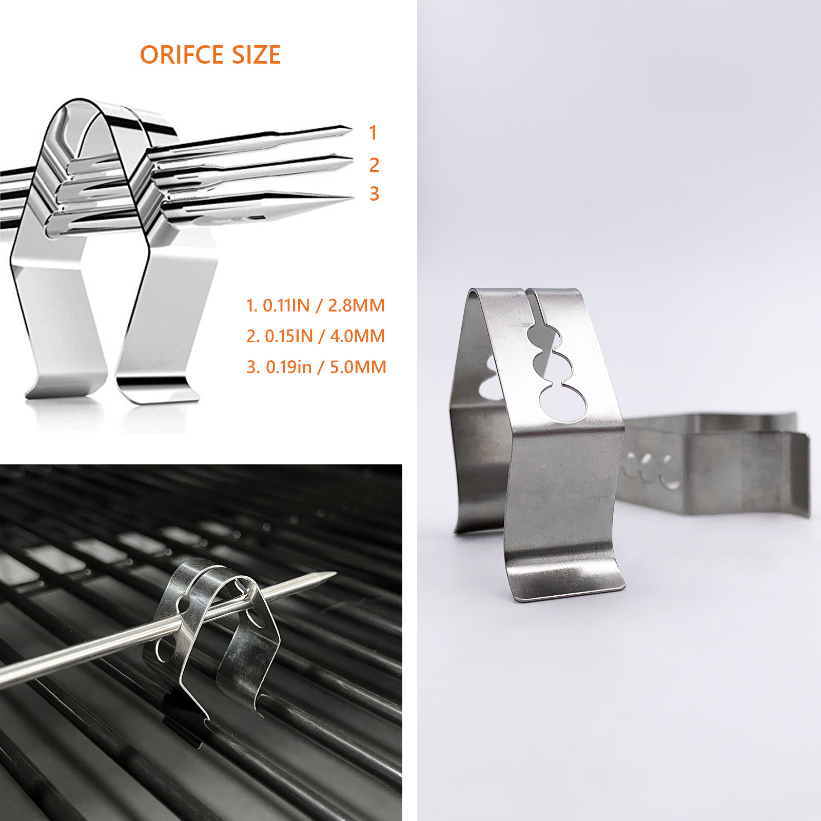 2 BBQ Probe Holder Clip