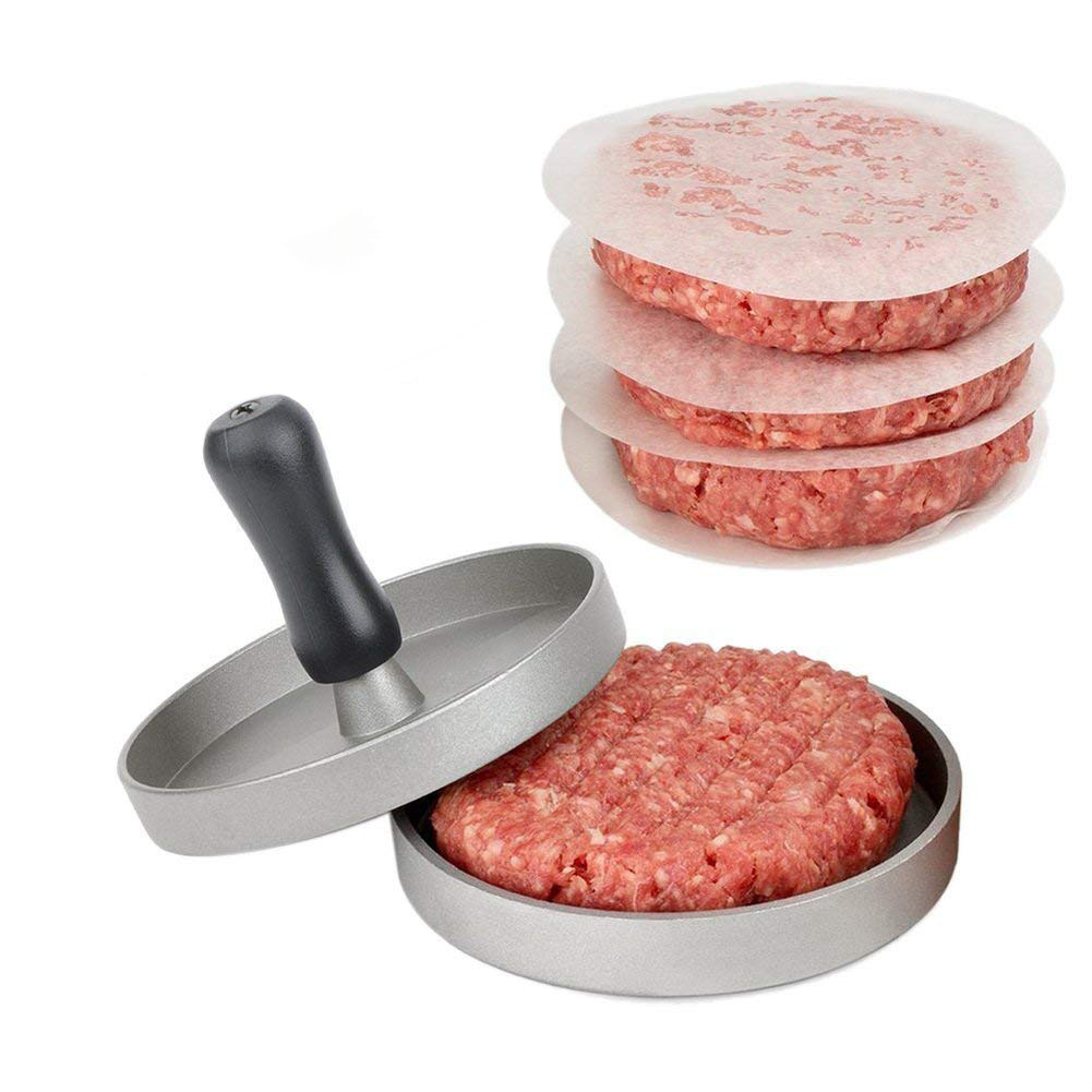 Aluminum Non-Stick Burger Press with 100 Patty Papers-YAOAWE
