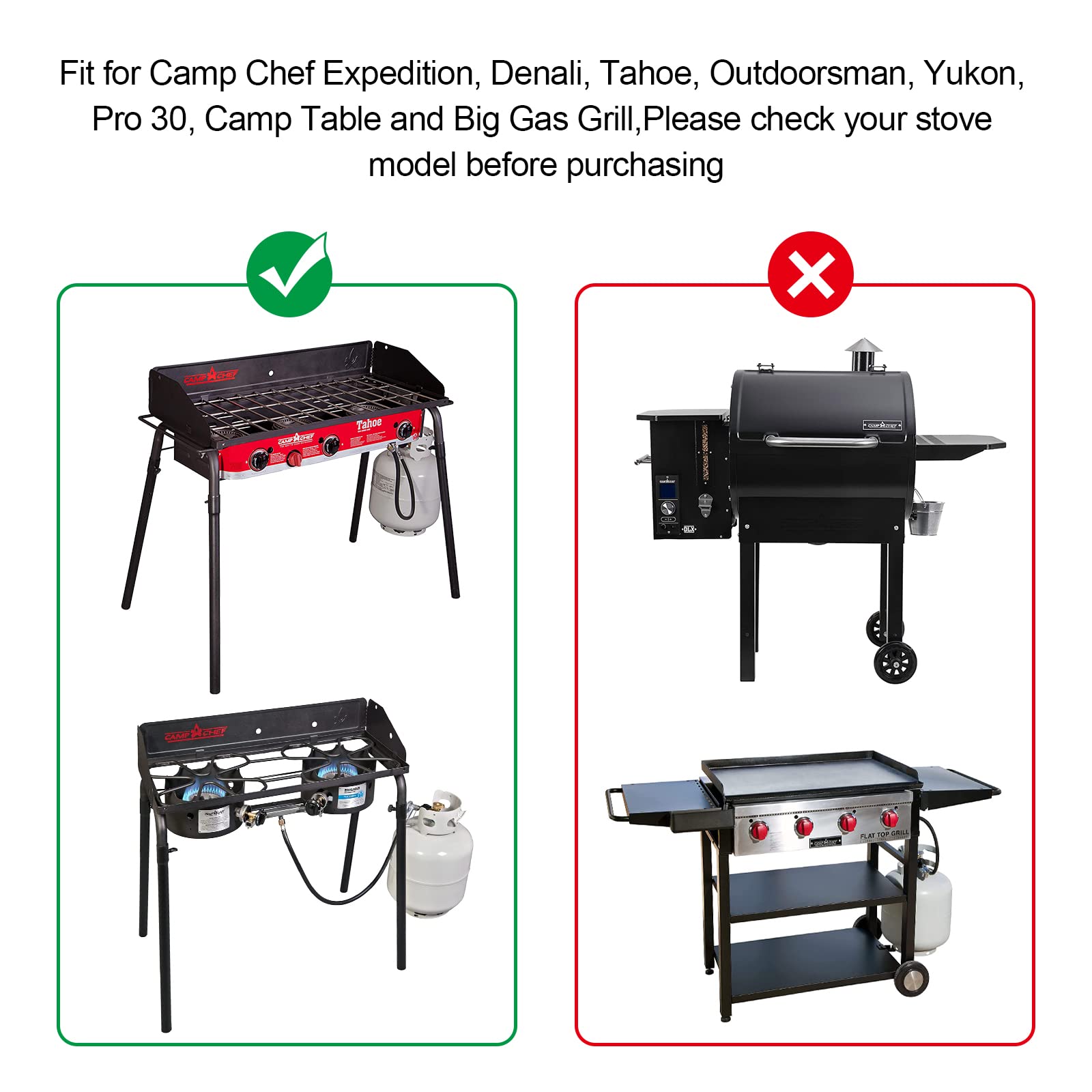 4 Pack Leg Levelers Adjustable, Accessories for Camp Chef Stoves