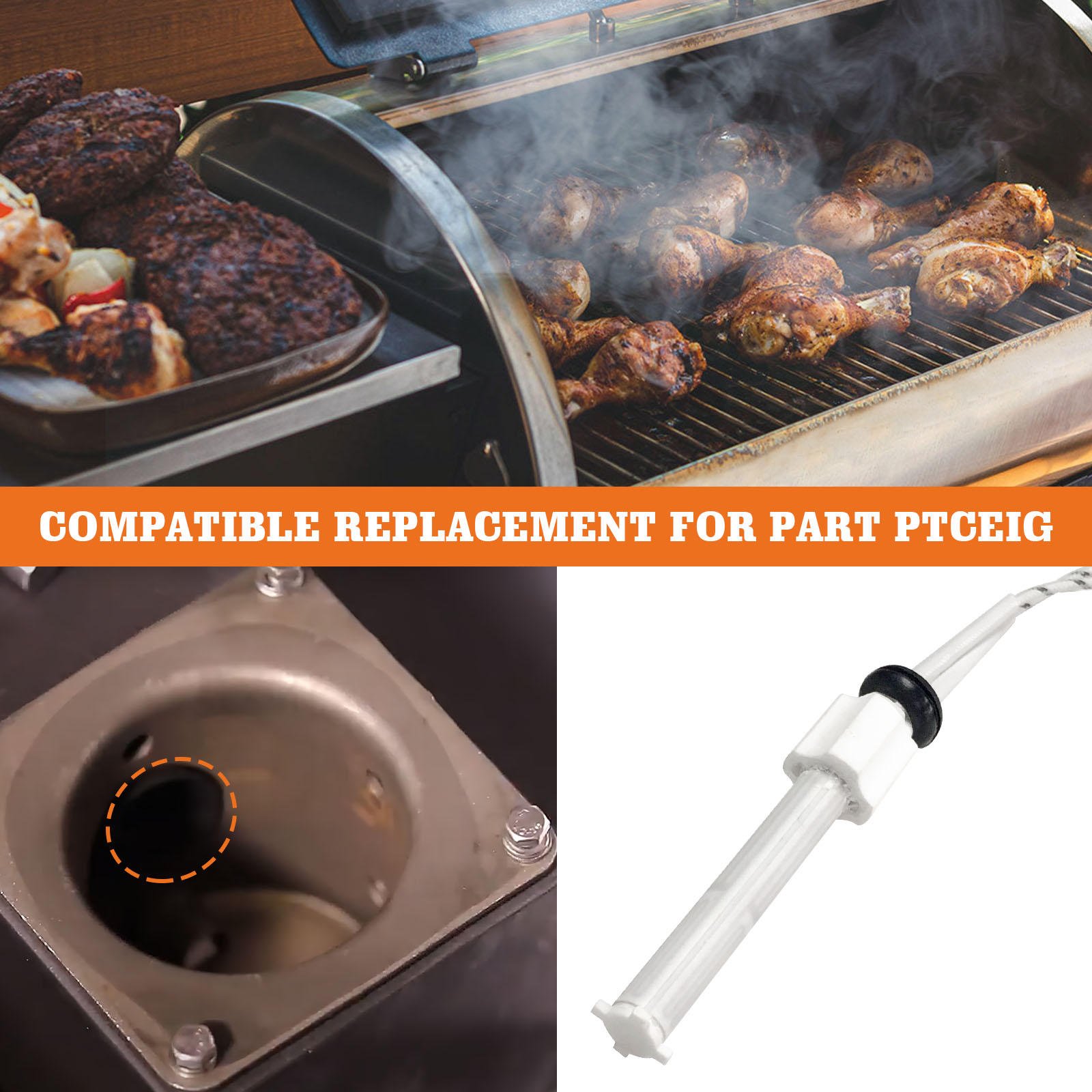  Ceramic Igniter Element Replacement for REC TEC, Recteq Wood  Pellet Grill and Smoker, 120V 80W : Patio, Lawn & Garden