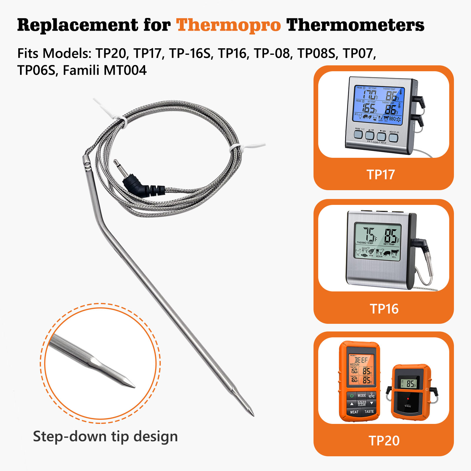 Meat Temperature Probe for thermopro tp20,thermopro tp16,thermopro tp17