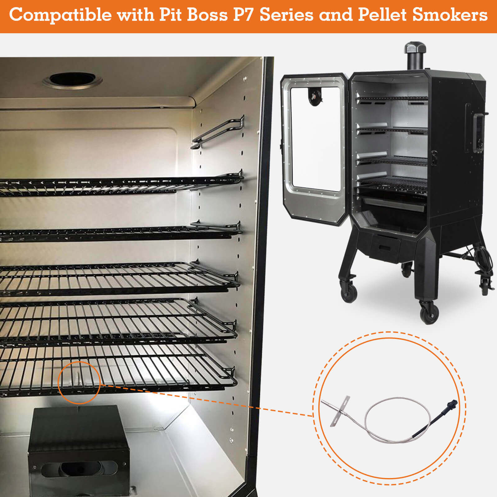 Pit Boss Vertical Smoker Temperature Probe Housing, PBV57P1-33