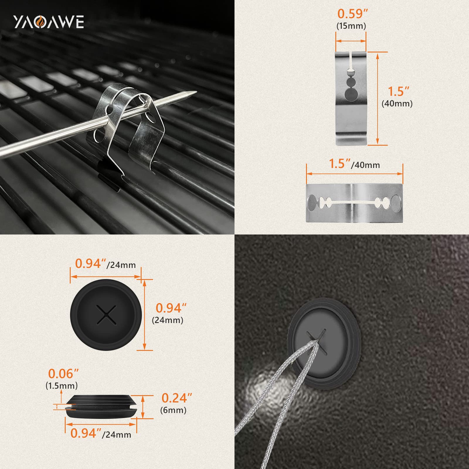 iGrill Pro Meat Probe for Weber Genesis/Spirit Gas and SmokeFire Pellet Grills-YAOAWE