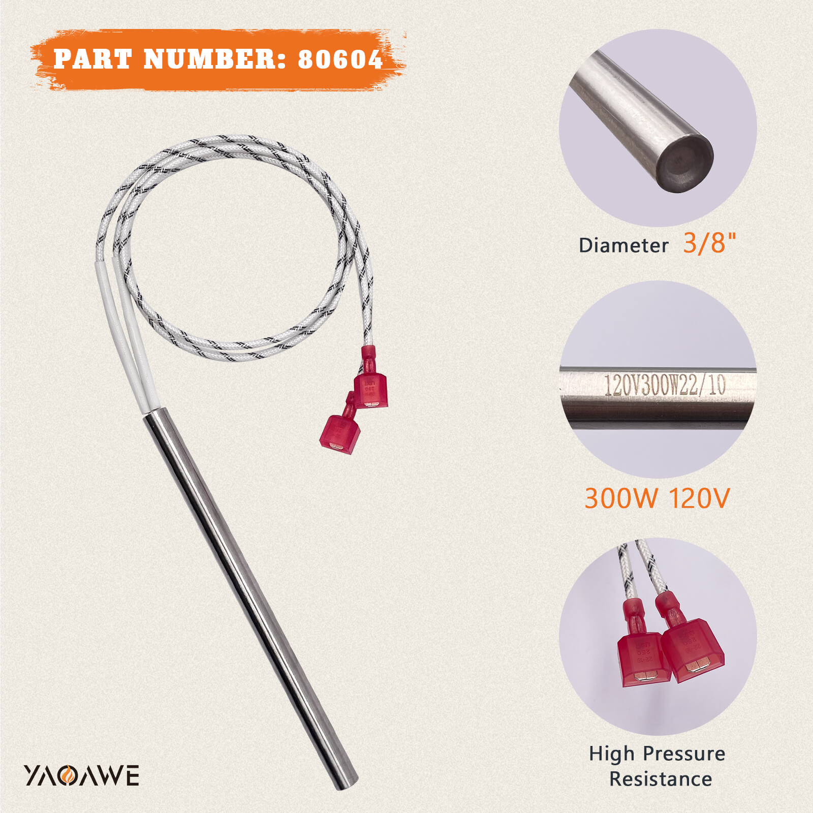 Igniter Replacement for US Stove, Ashley/King, Vogelzang Pellet Stove-YAOAWE