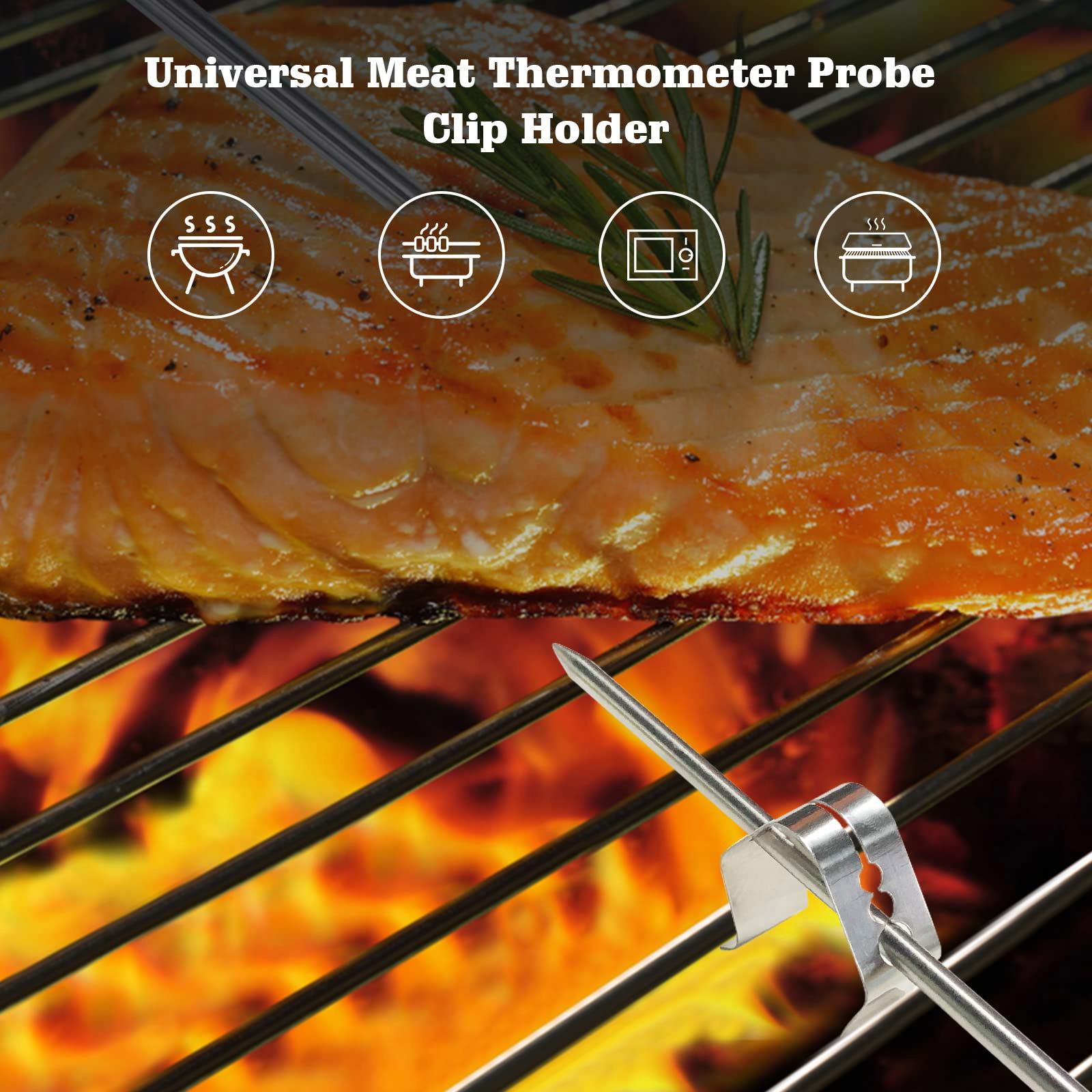 Temperature Meat Probe for Recteq/Rec tec Grill, with Probe Holder Clip