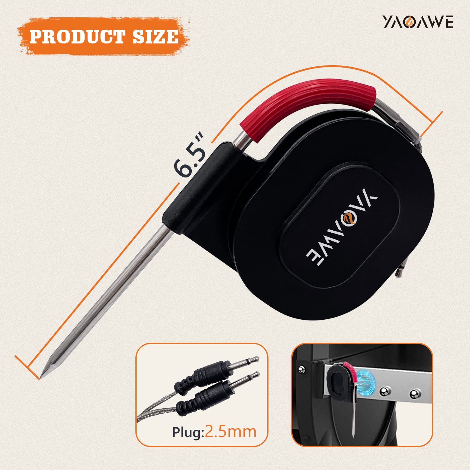 iGrill Pro Meat Probe for Weber Genesis/Spirit Gas and SmokeFire Pellet Grills-YAOAWE