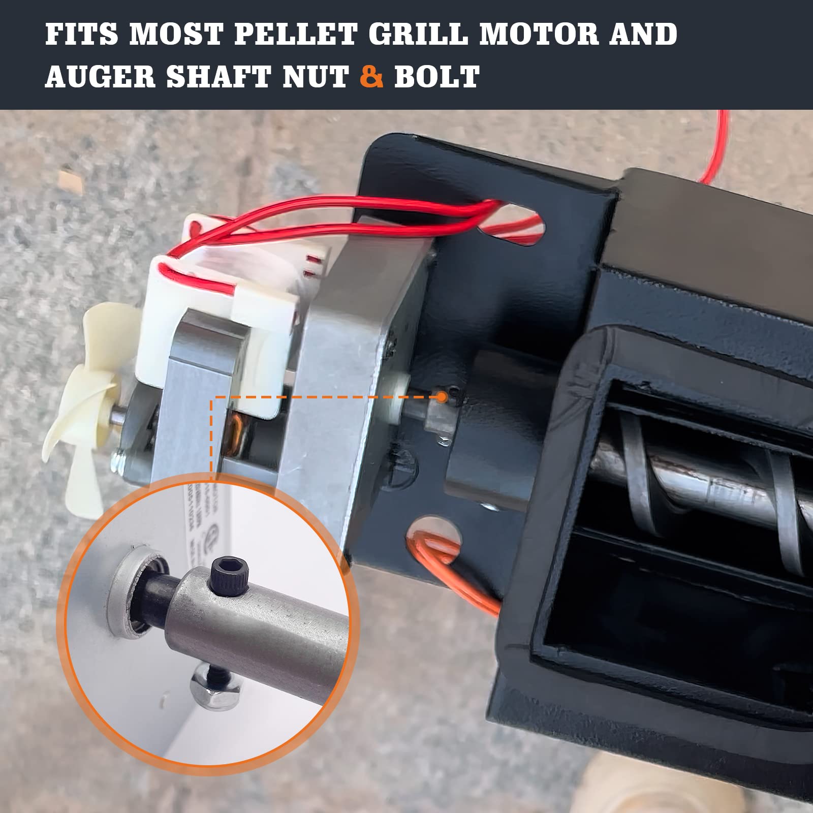 Pellet Grill Auger Motor Shaft Nut & Bolt Set