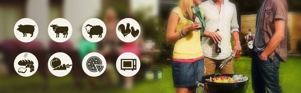 Cooking Thermometer 7" Probe Replacement Smoker Oven Kitchen BBQ Grill Thermometer