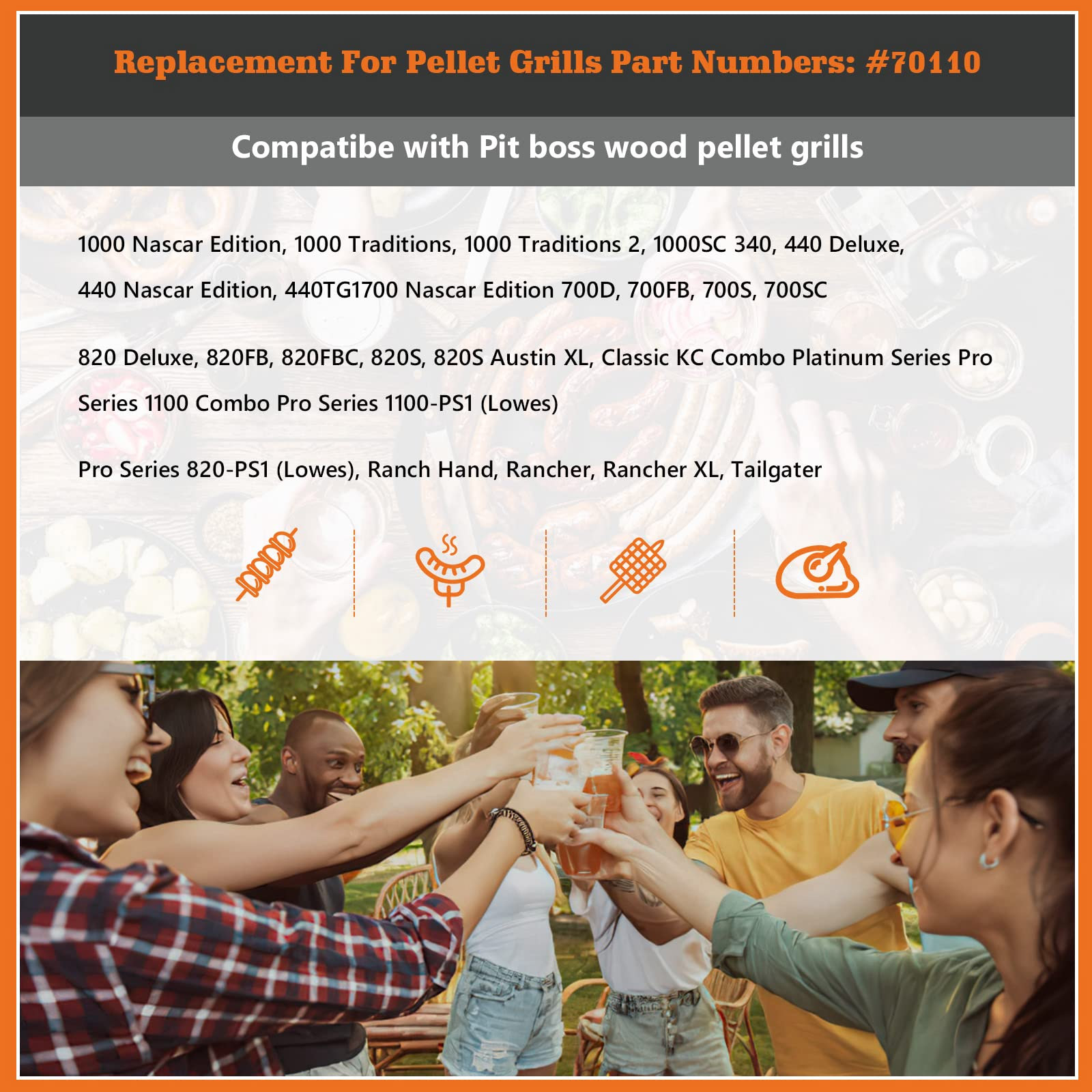 Part 70110, 6FT BBQ Grill Power Cord for Pit Boss