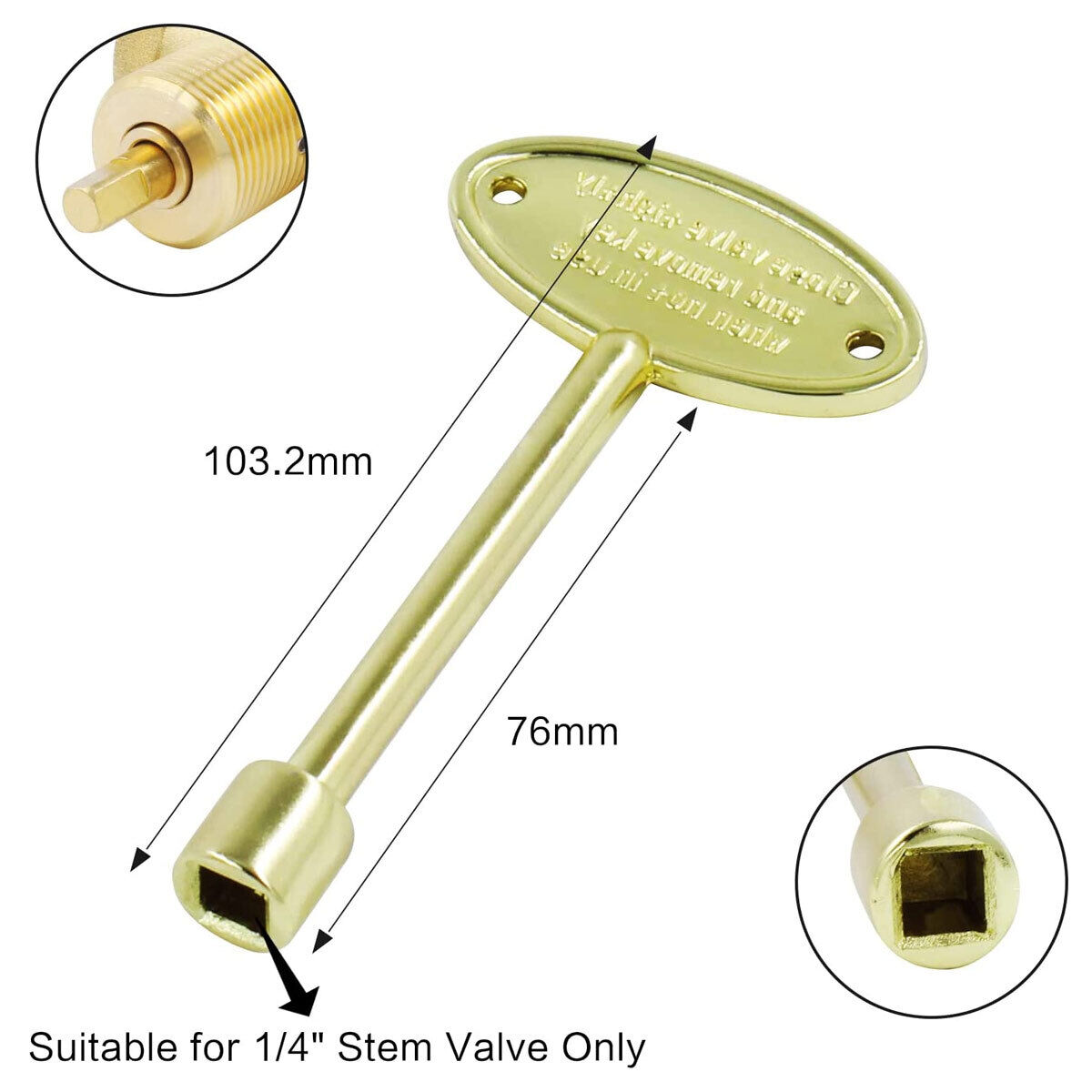 Gas Valve Key Fits 1/4'' Turn Ball Valve for Gas Fire Pits and Firepla