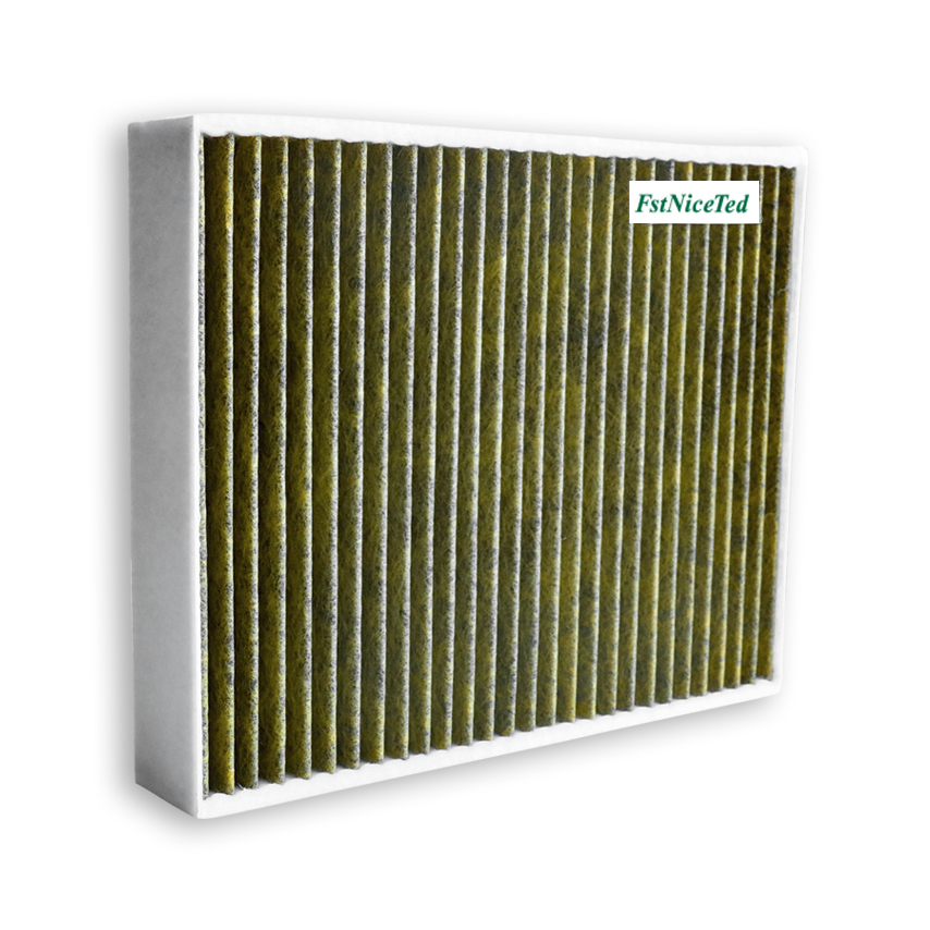 Activated carbon yellow non-woven air conditioning filter Apply to BMW X1 F20 116i 118i 120i 328i 320li   OE  64119237555