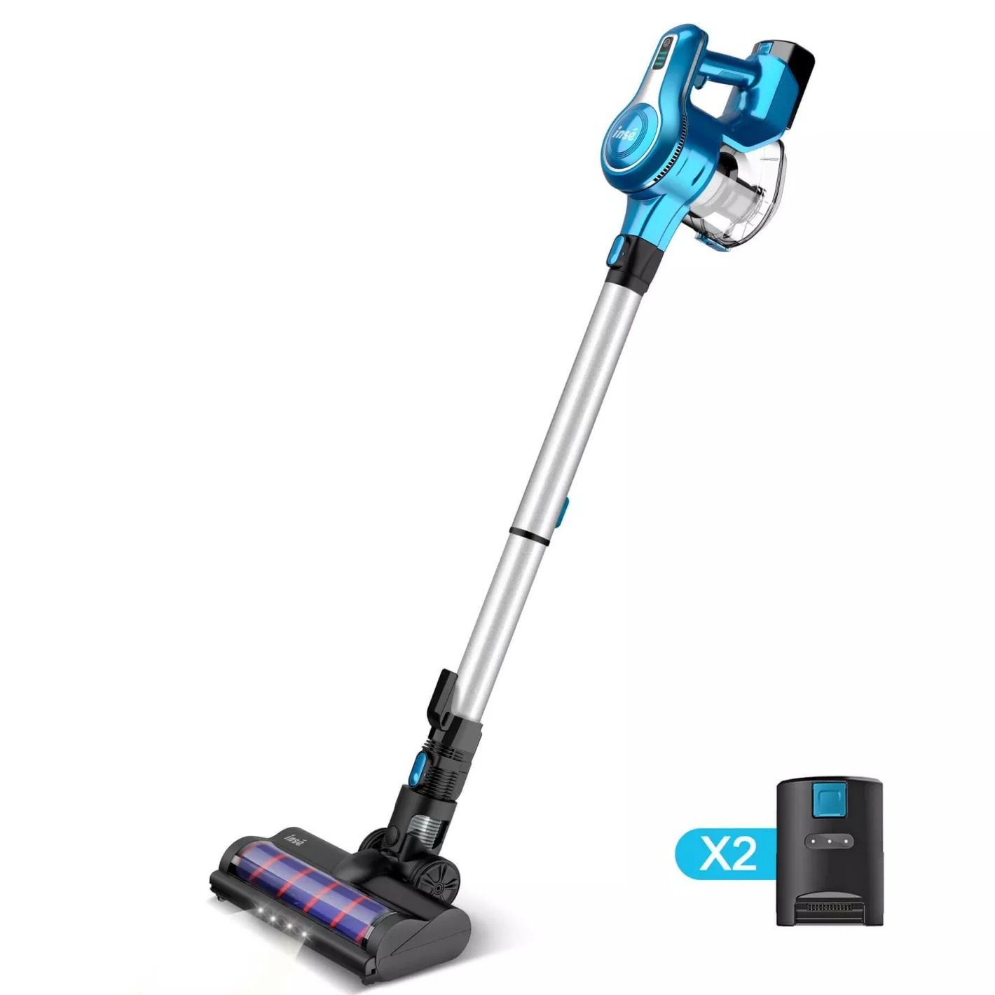 INSE® S6P Pro Cordless Vacuum with 2 Batteries 23Kpa Powerful Suction | Blue Upgraded