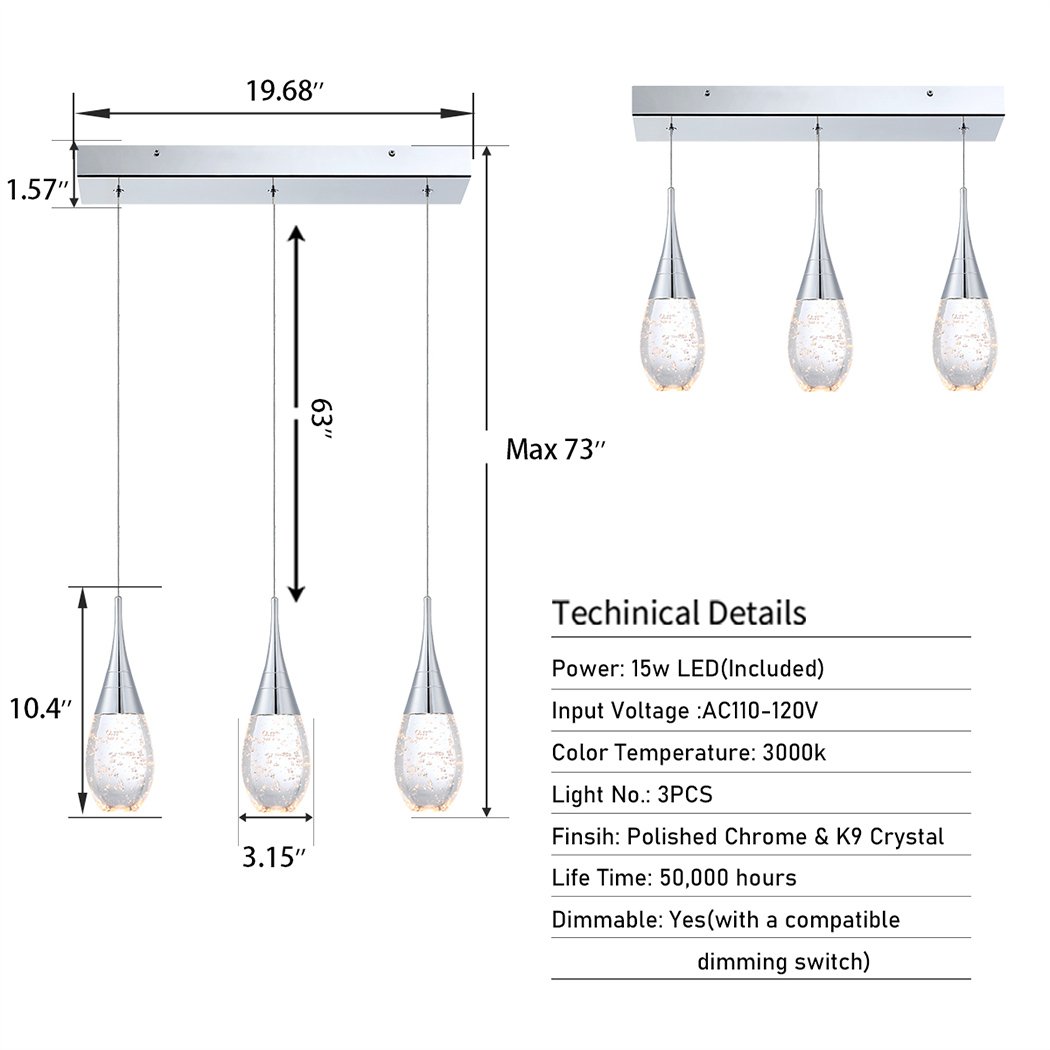 JoollySun Cluster LED Pendant Light 