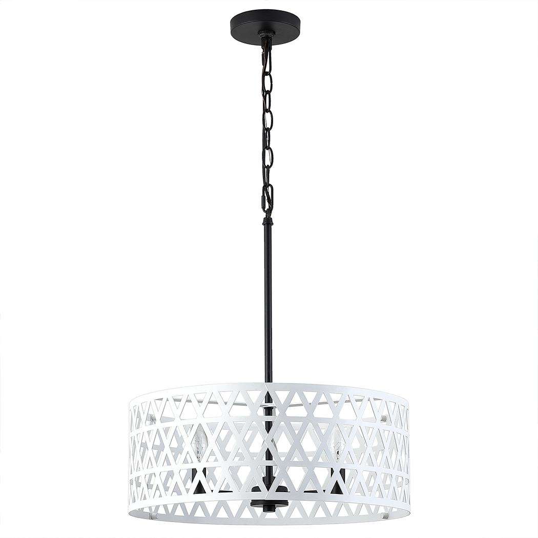 white drum semi flush mount ceiling light