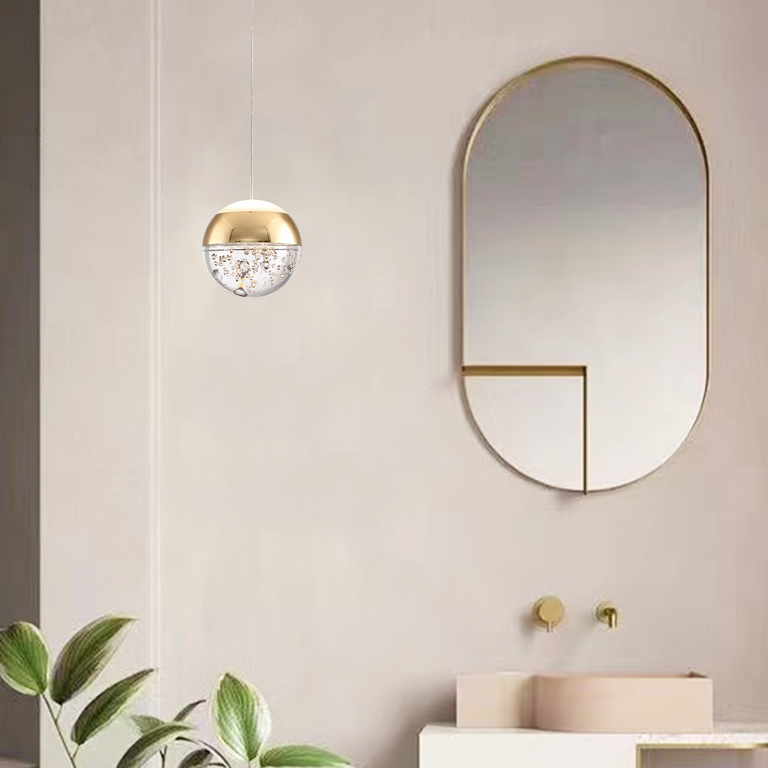 Gold Pendant Light for Bathroom