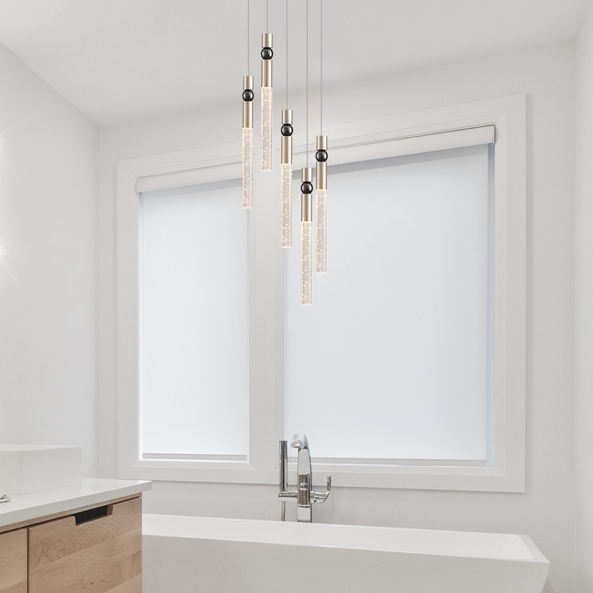 JoollySun Modern Cluster Pendant Lighting 5-Light Chandelier 