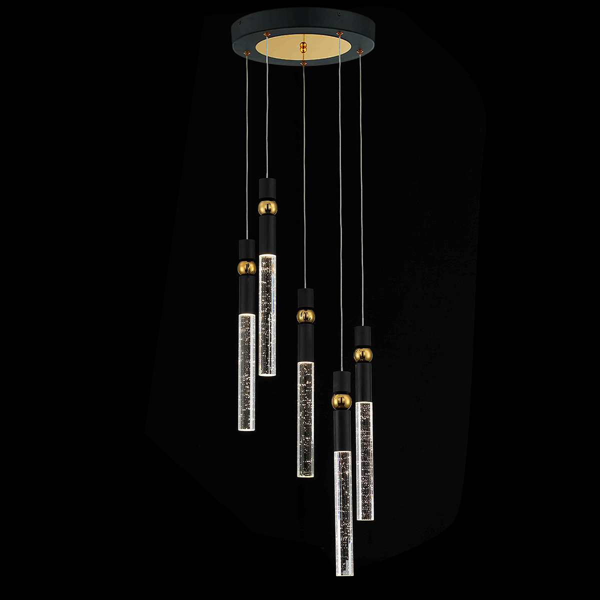 JoollySun 5-Light Cluster Crystal Pendant