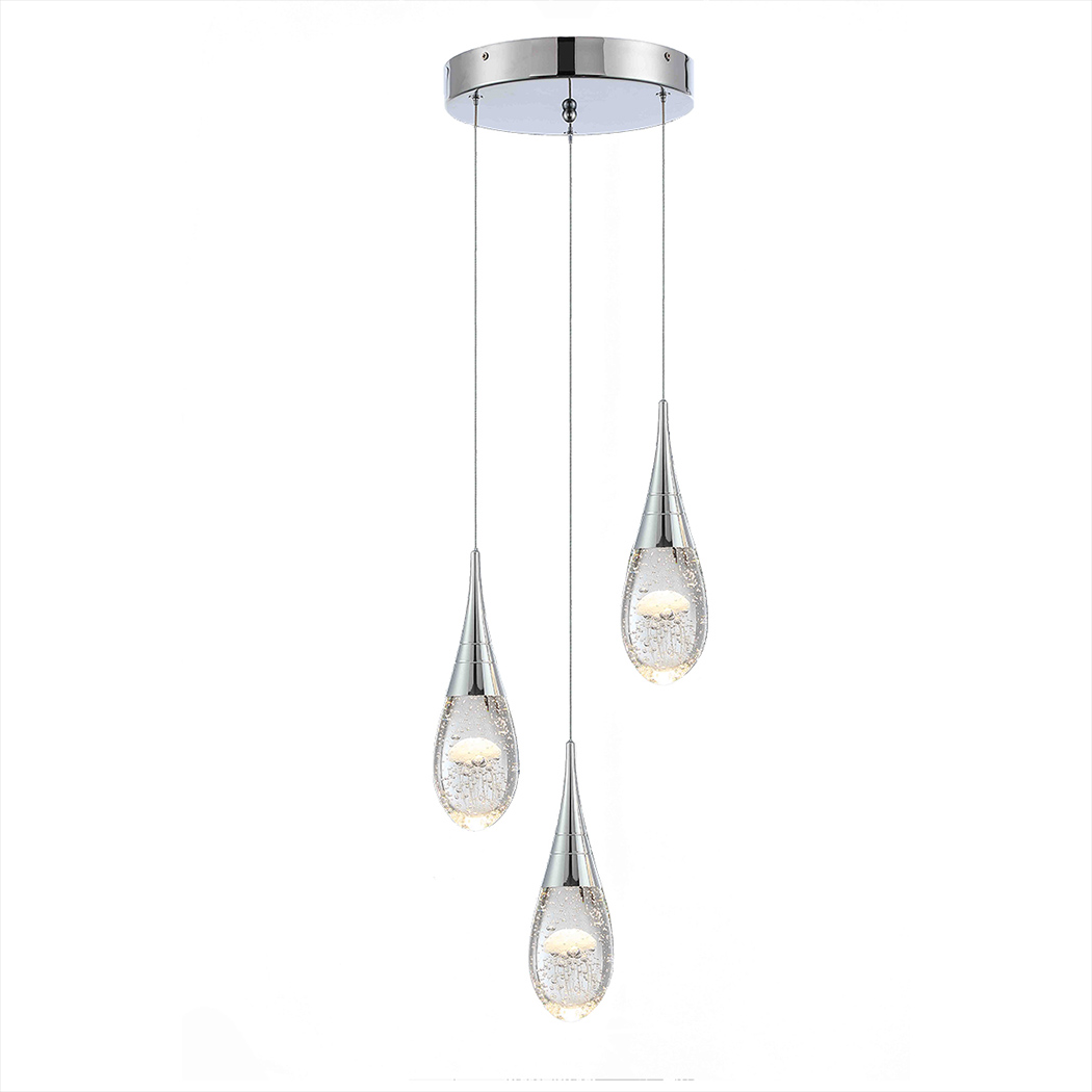 3-Light Cluster Crystal Pendant Light
