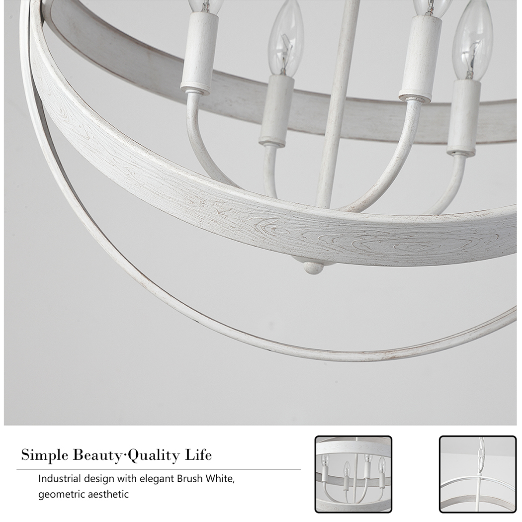 Brush White Orb Chandelier